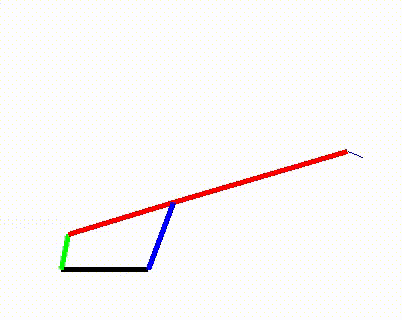 Four-bar straight line mechanism animation